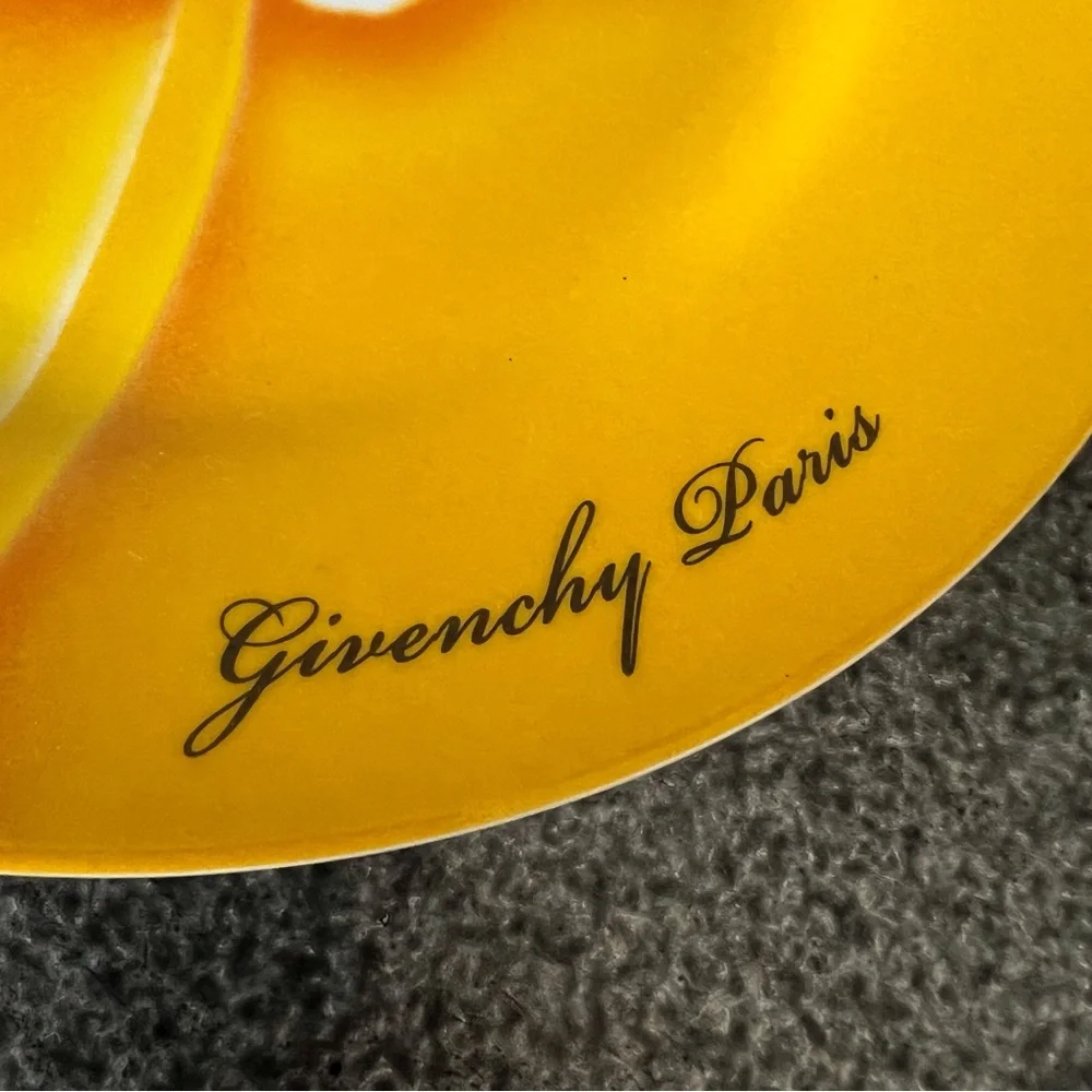 Givenchy Paris Yellow Floral Plate Collectible Decorative Designer Lily Flower